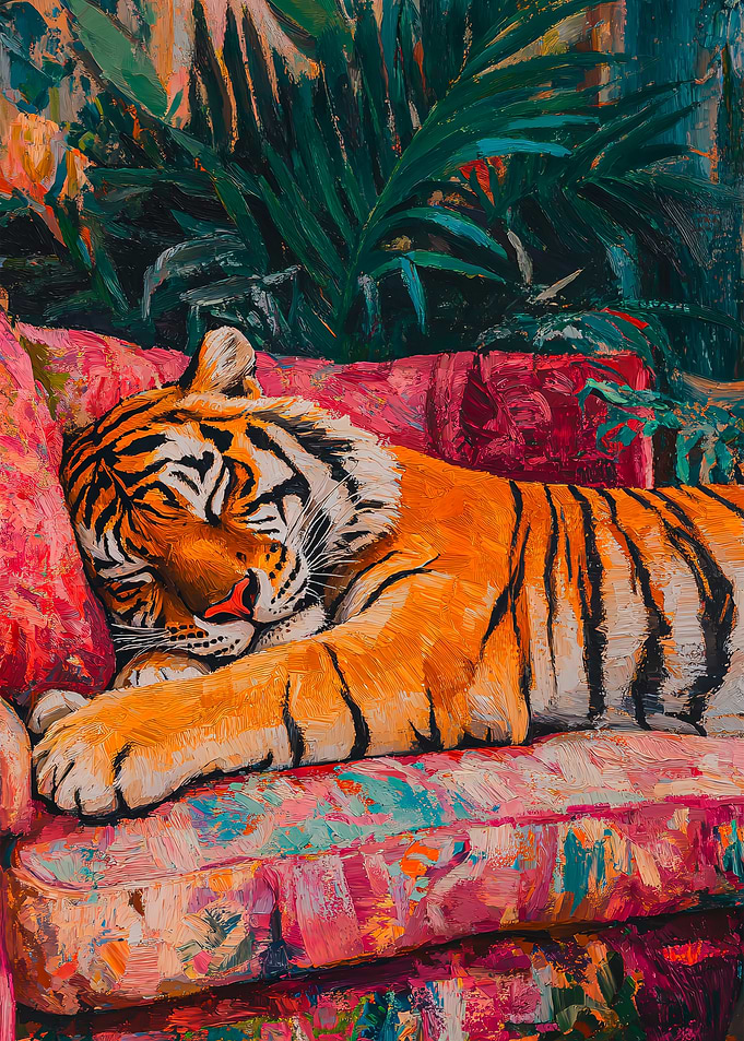 Sleeping Tiger Painting