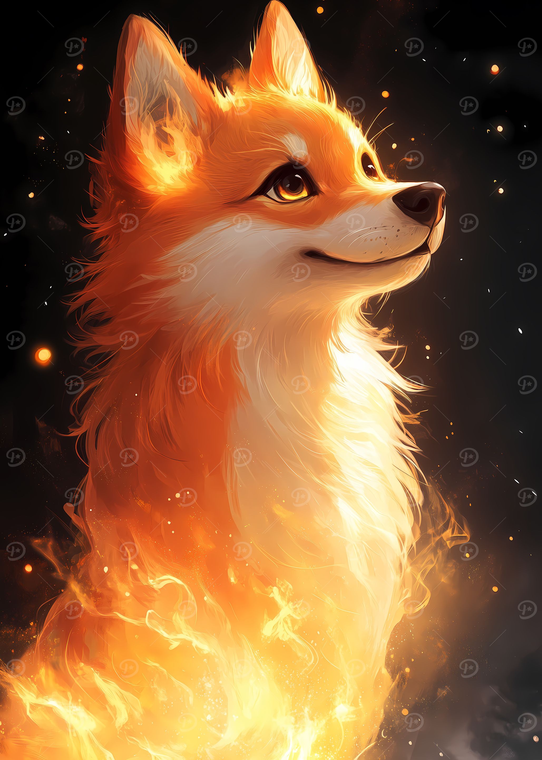 Shiba Inu Dog Fiery