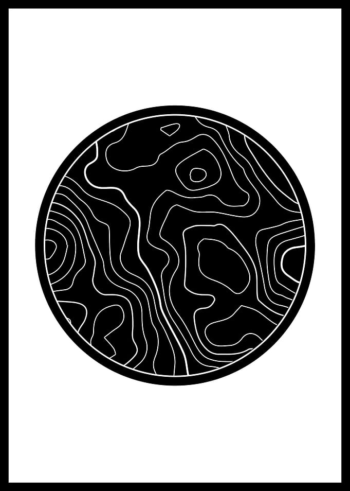 Topographic Circle Art