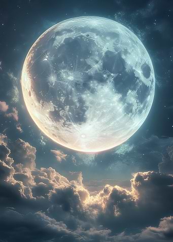Full Moon in the Night Sky