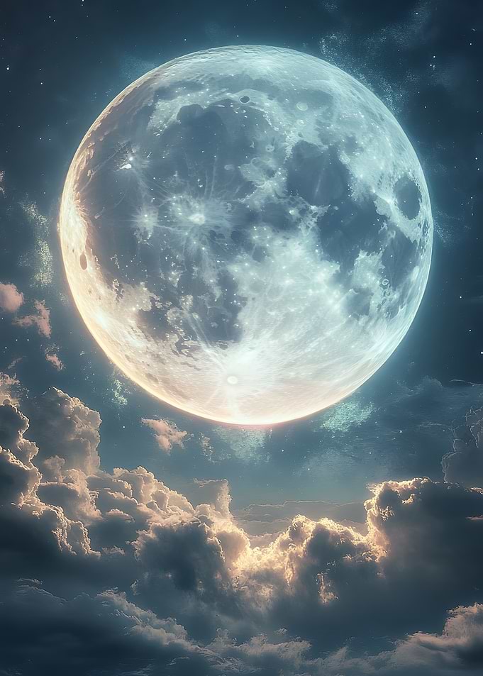 Full Moon in the Night Sky
