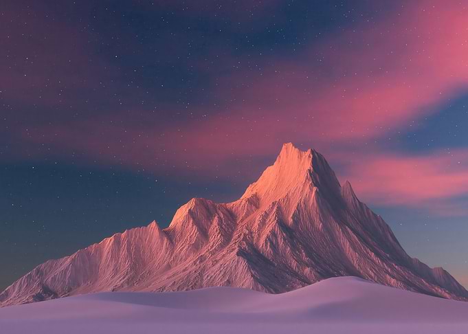 Mountain Peak at Dusk
