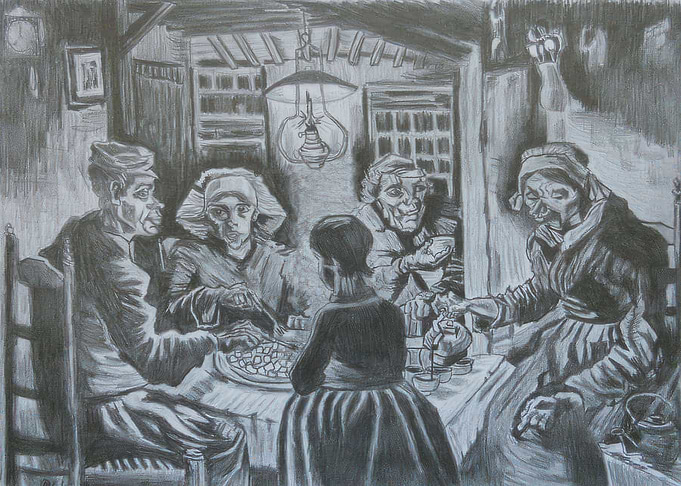 Potato Eaters Drawing