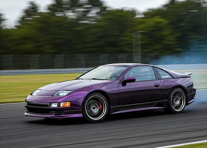 Purple Nissan 300ZX Drifting