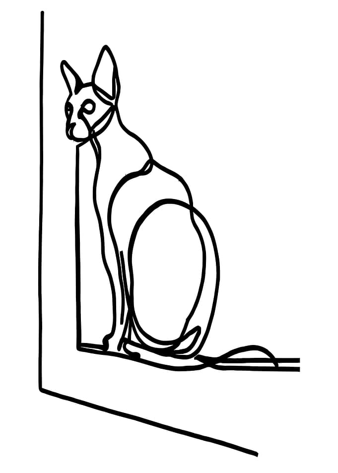 One Line Cat Art