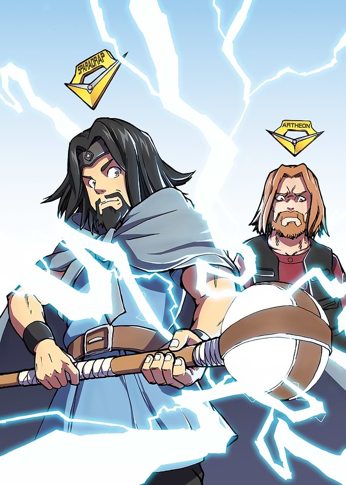 NOOB poster officiel - Olydriverse - Sparadrap et son bâton cheaté