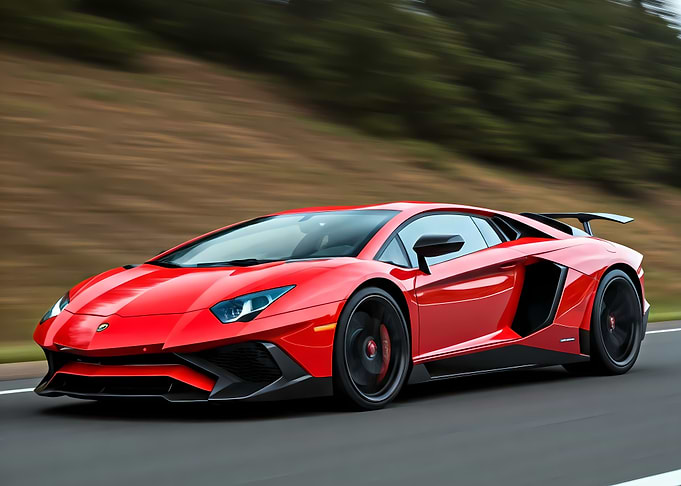 Red Lamborghini Aventador