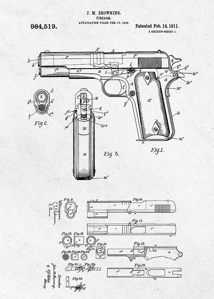 Firearm Patent Drawing