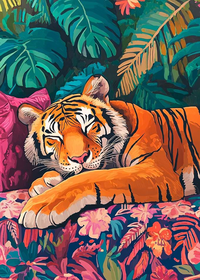 Sleeping Tiger in Jungle