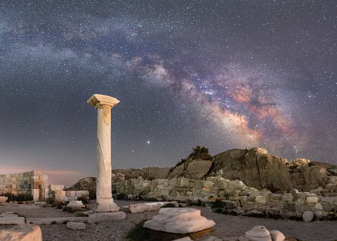Milky Way Over Ancient Ruins