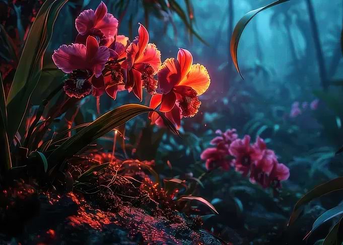 Orchid Bloom in the Jungle