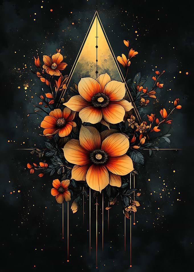 Golden Floral Art