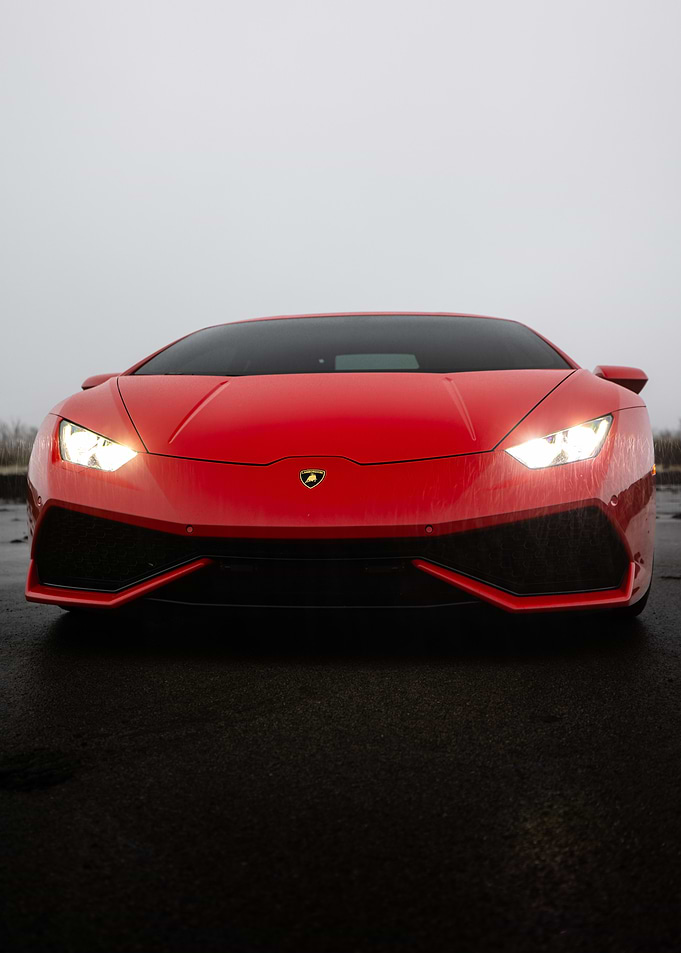 Red Lamborghini Front View