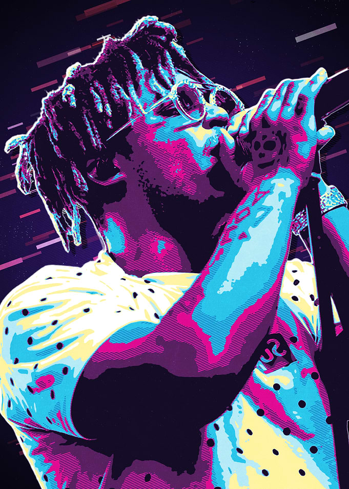 Juice Wrld 80s Retro Portrait