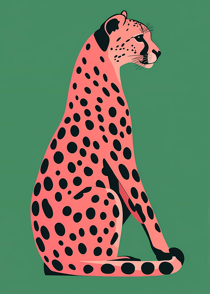 Pink Cheetah Illustration