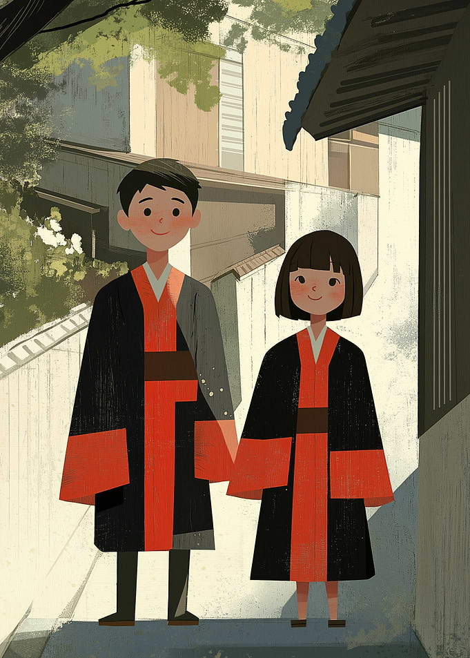 Japanese Kids in Kimono