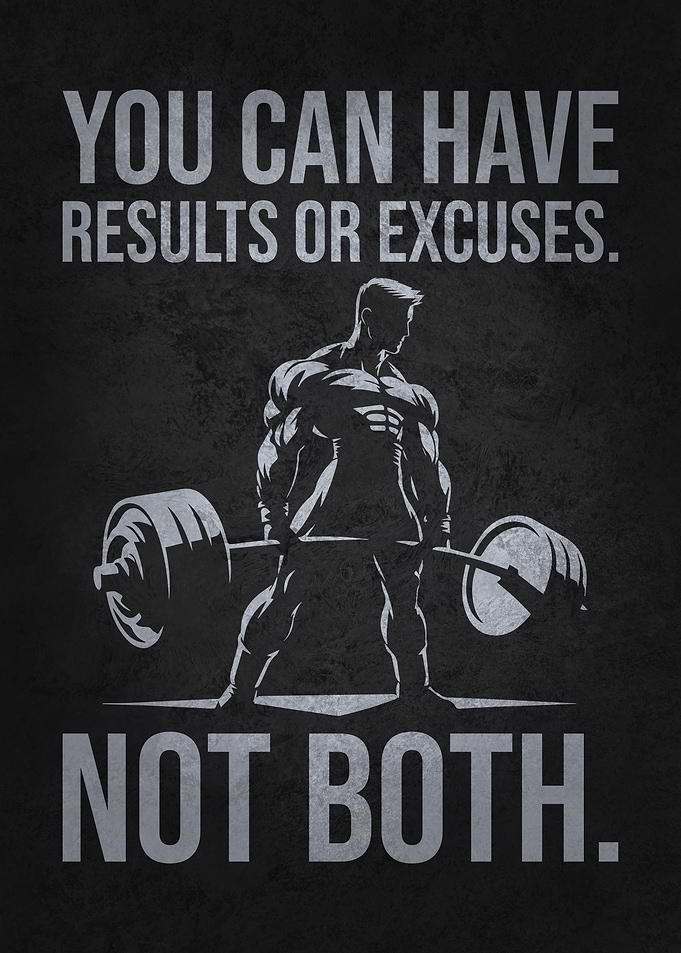 Results or Excuses - Motivational Gym, Workout