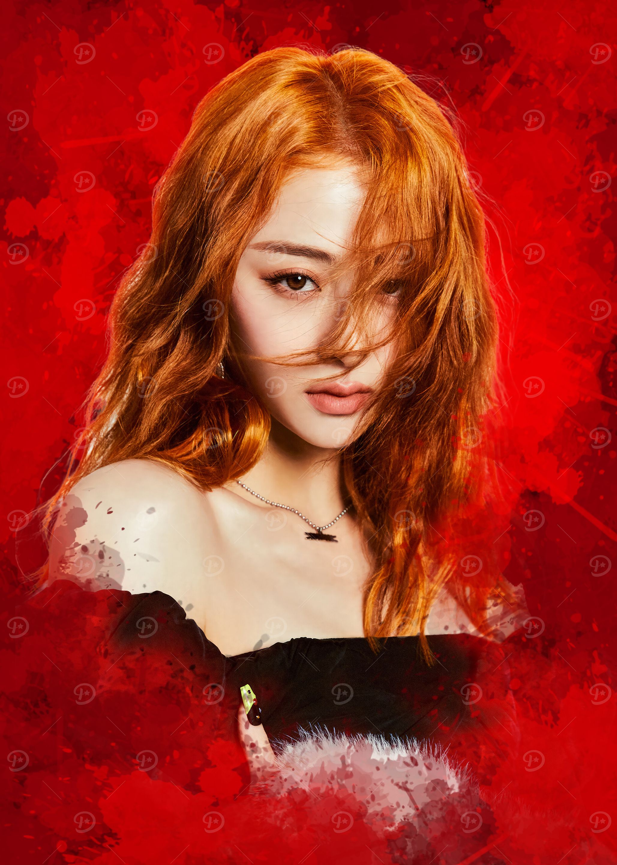 Kpop Portrait Of Huh YunJin - LE SSERAFIM