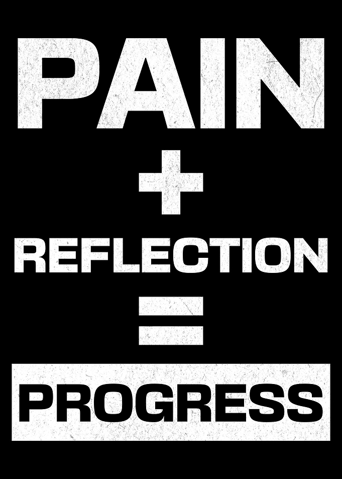 Pain + Reflection = Progress Motivational