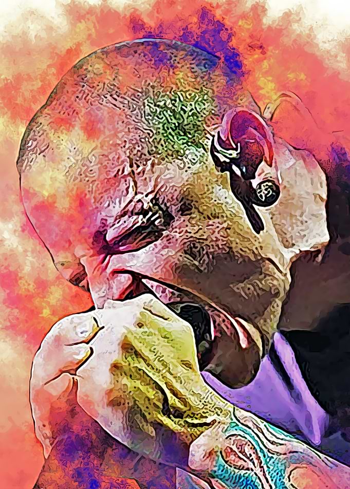 Man with Tattoo Screaming