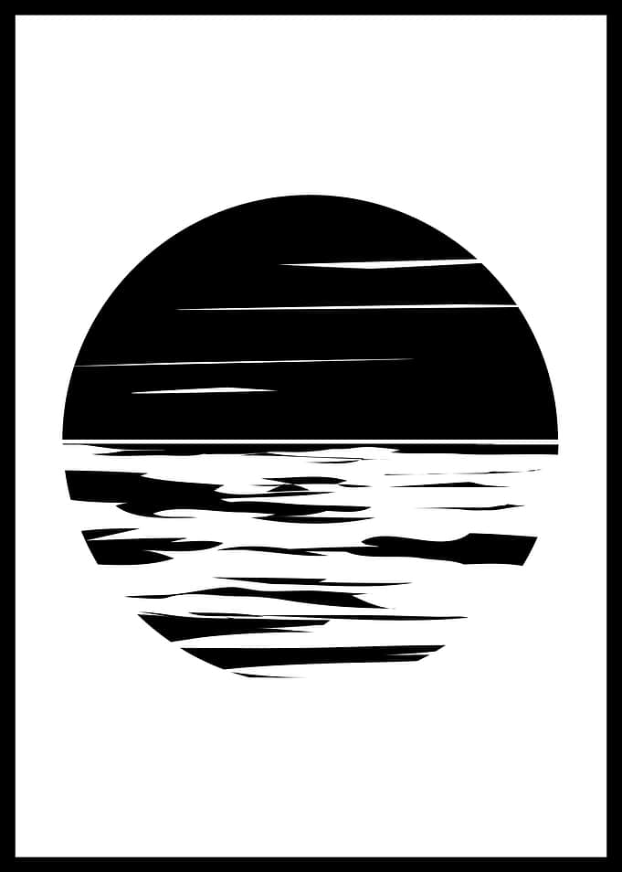 Sunset Sea Minimalist Art