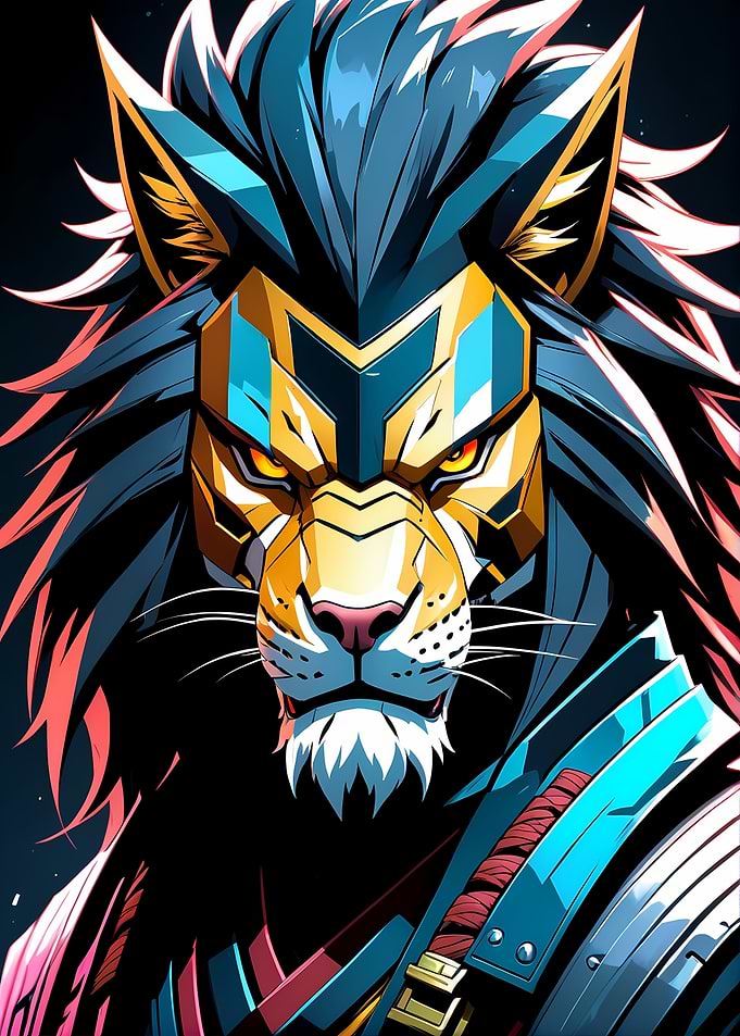 Lion Warrior Digital Art