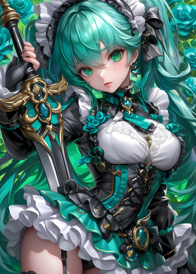 Maid with Sword Anime Girl Gaming