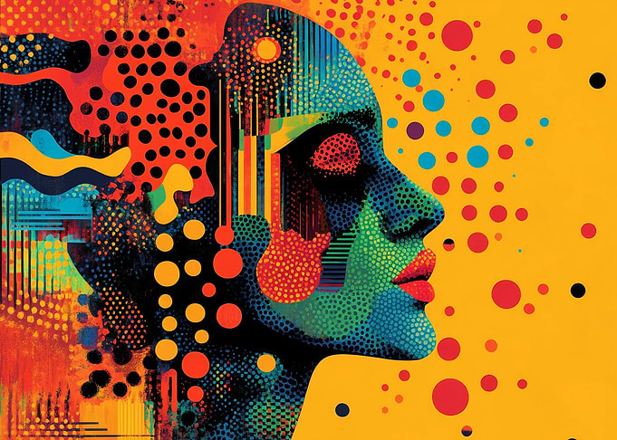 Abstract Portrait with Dots