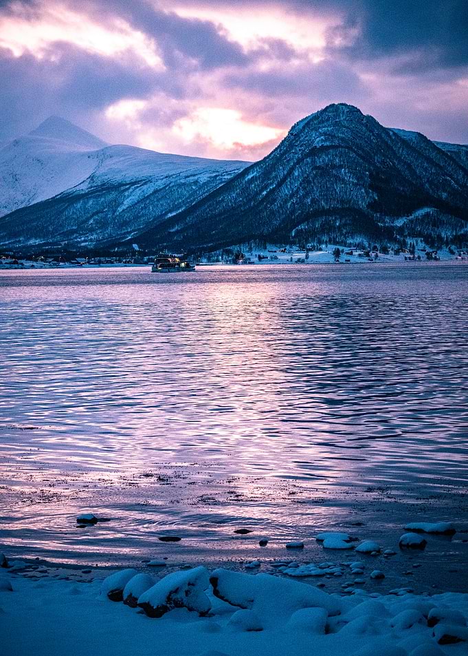 Snowy Mountain Sunset
