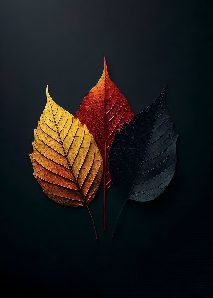 Autumn Leaves on Black