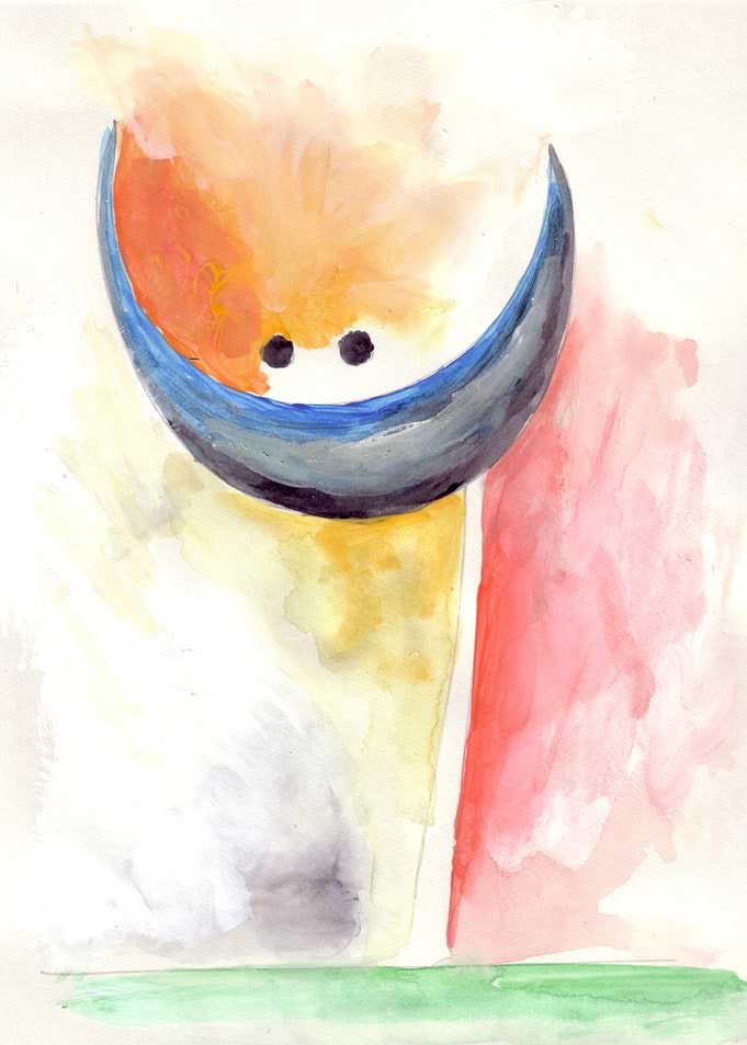 Abstract Watercolor Face