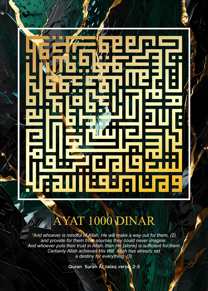 ayat 1000 dinar Islamic Calligraphy Art
