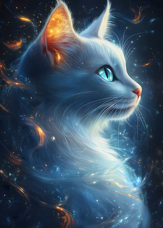 Mystical White Cat