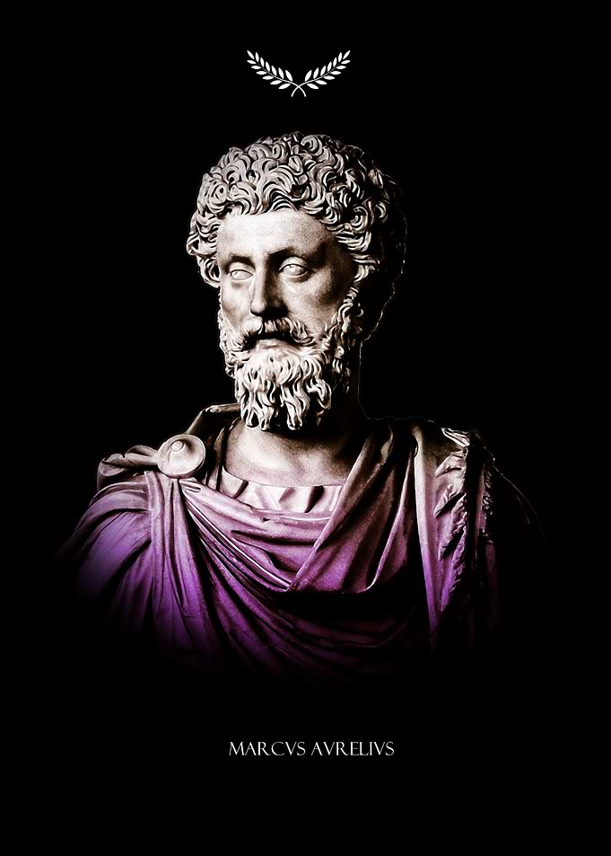 Stoic Marcus Aurelius Bust Digital Painting