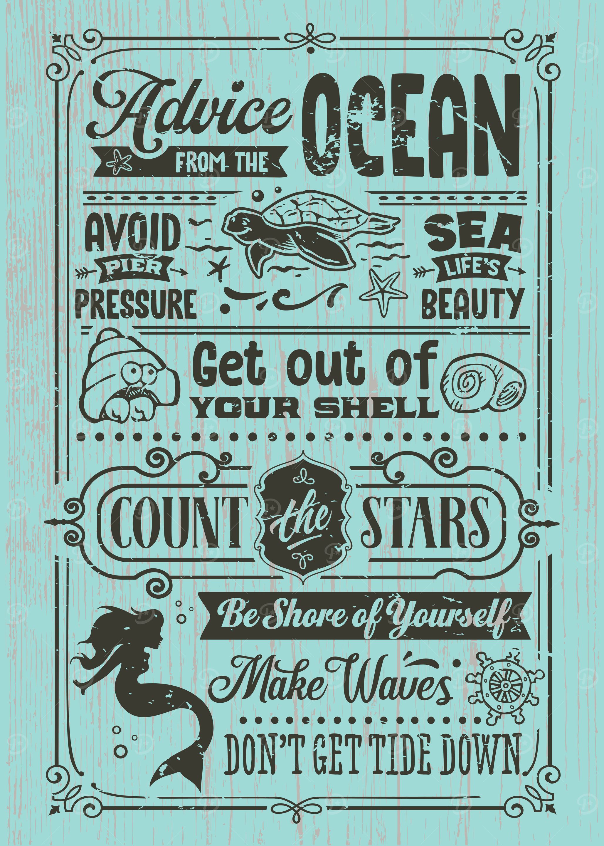 Funny Pun Ocean Advice Poster