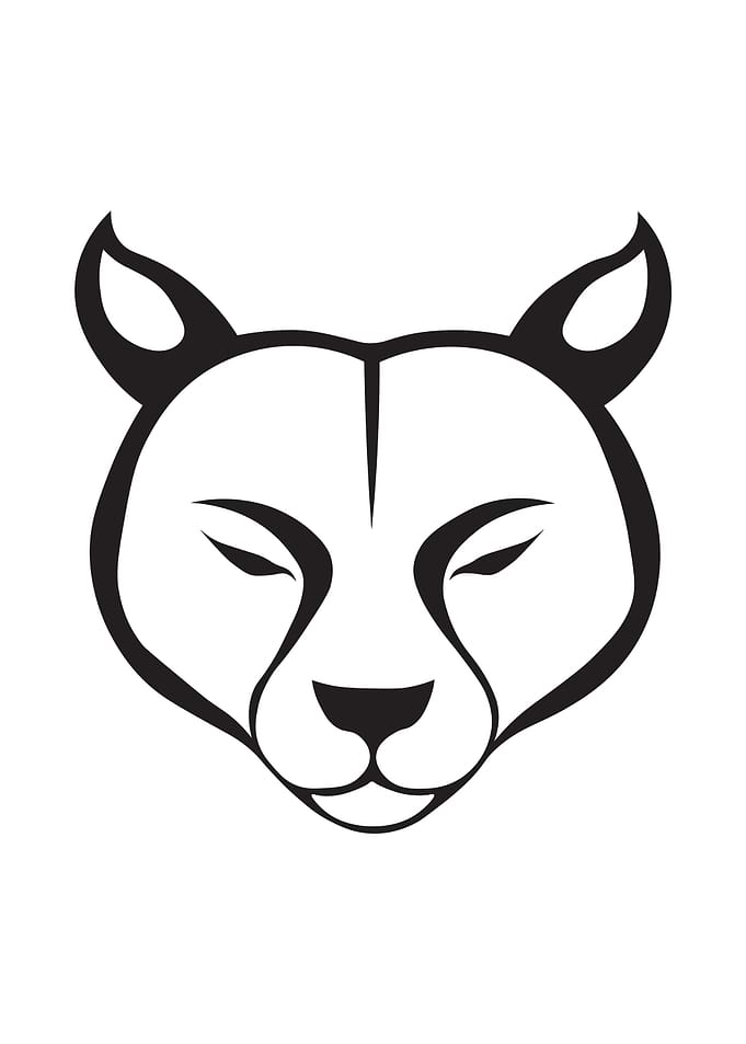 Cheetah Head Line Art