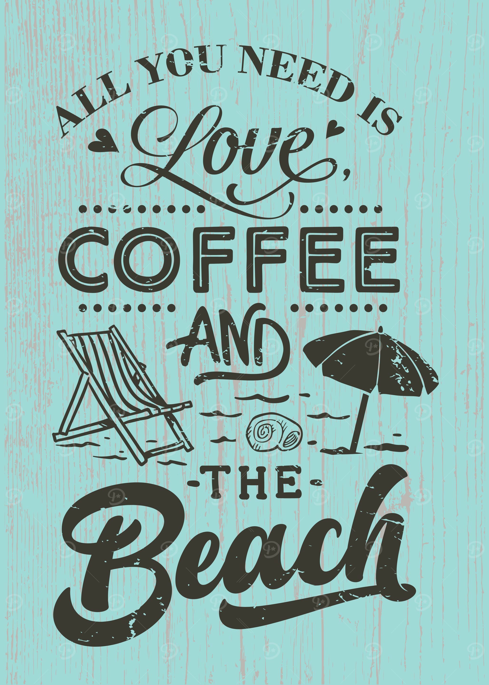 Coffee Lover Beach Poster