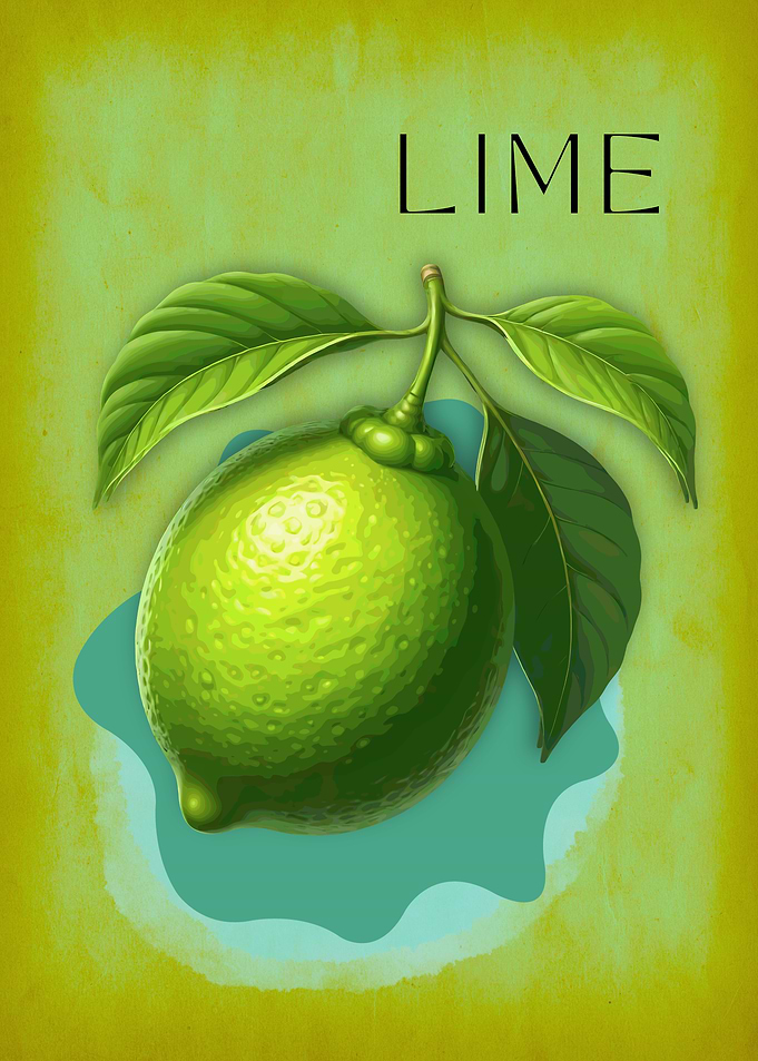Vintage Lime Fruit Art Deco