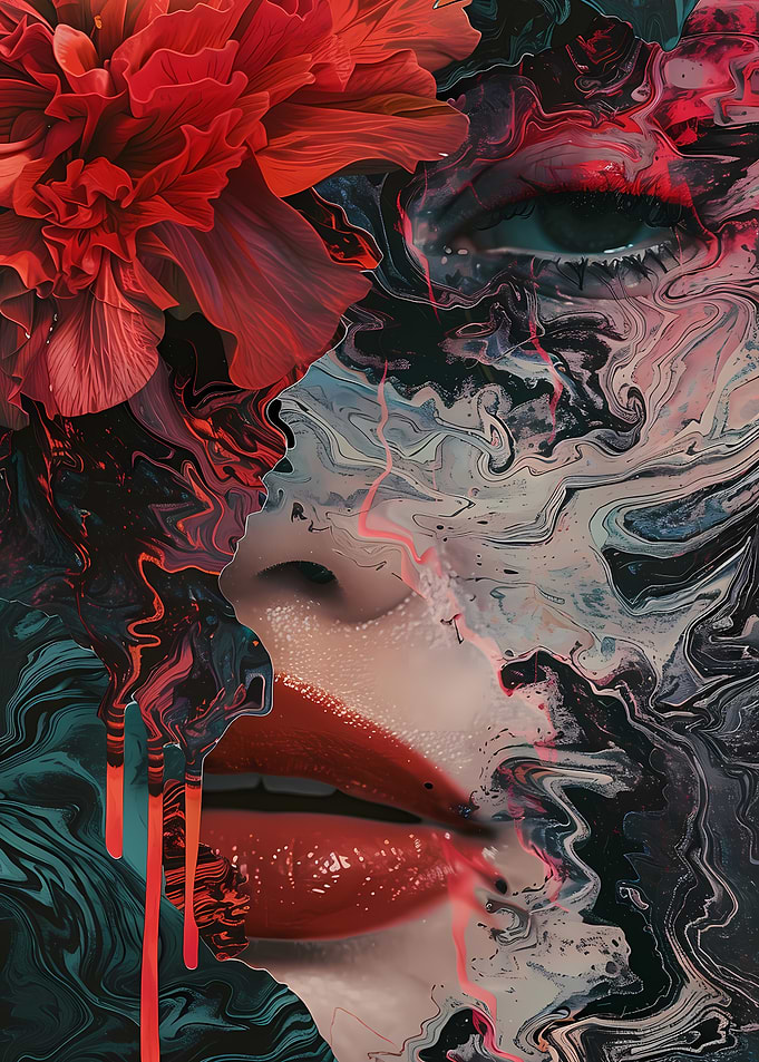 Abstract Portrait with Flower