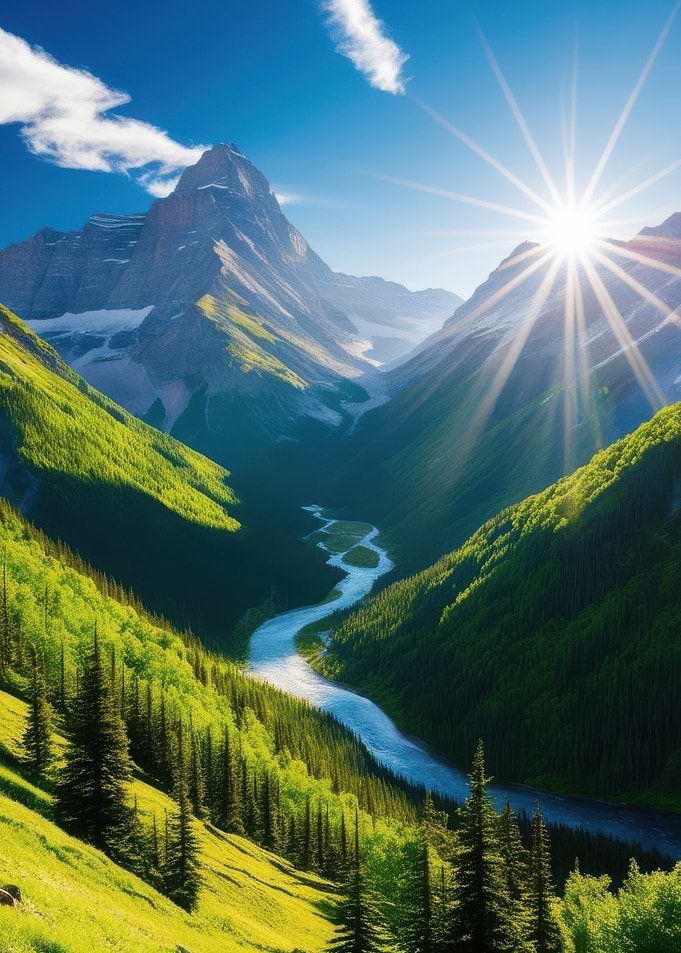 Mountain River Landscape