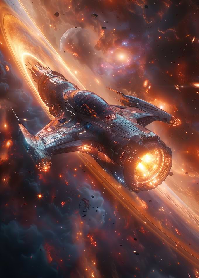 Spaceship in Nebula