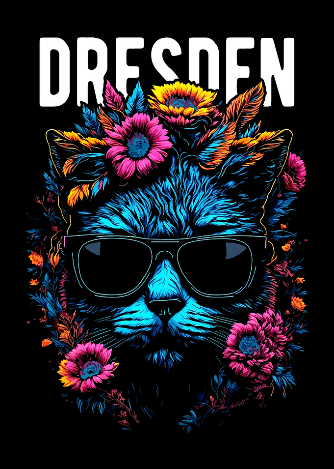Dresden Cat with Flowers