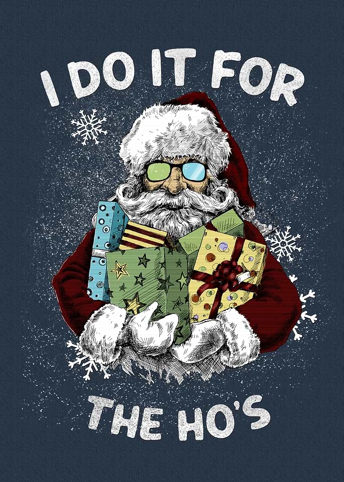 ho ho ho, i do it for the ho's Santa Claus Funny Christmas Gift