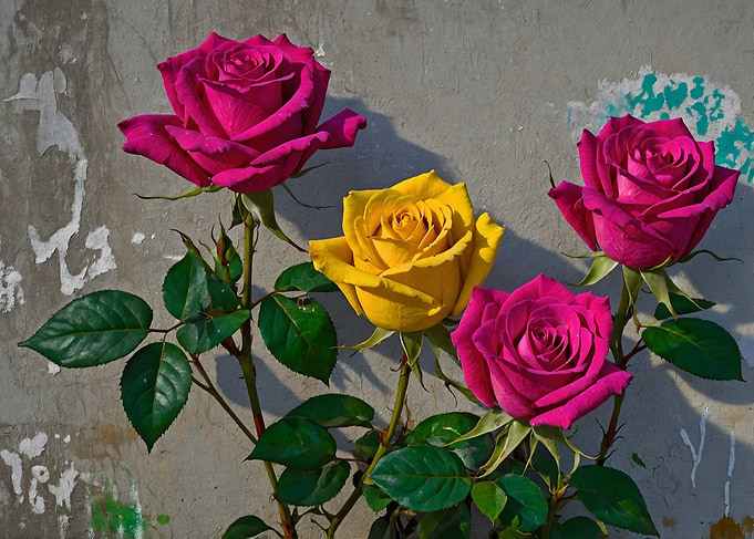 Yellow and Pink Roses