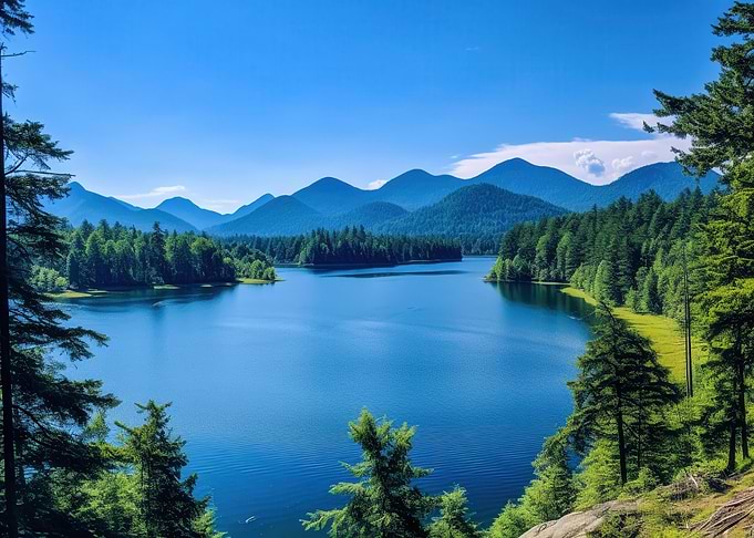 Mountains at Lake Nature