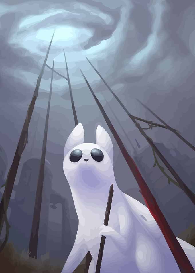 Ghostly Creature in a Forest