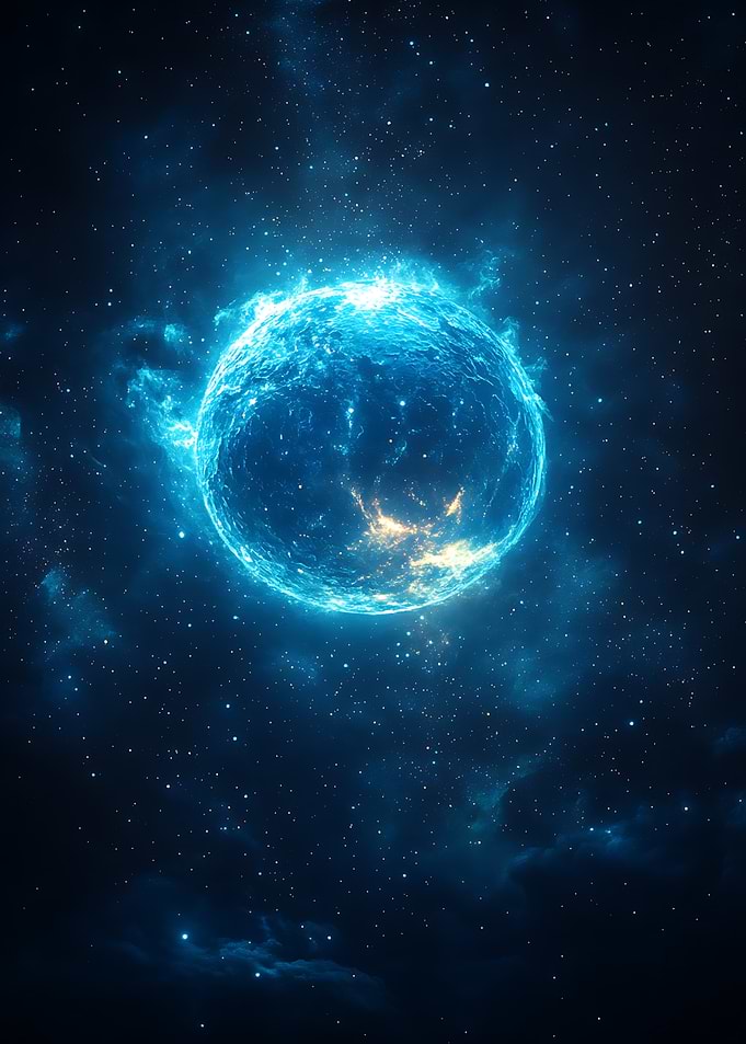 Blue Nebula Planet