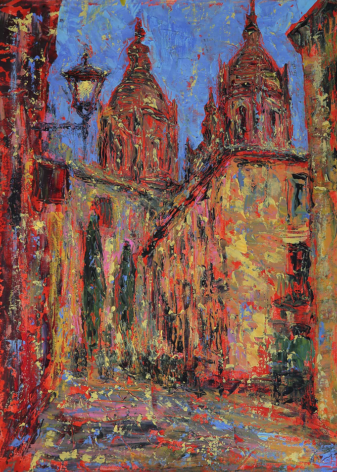 Gothic Style Cityscape Painting