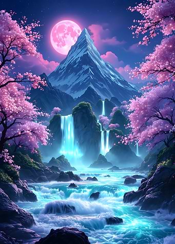 Fantasy Waterfall Landscape