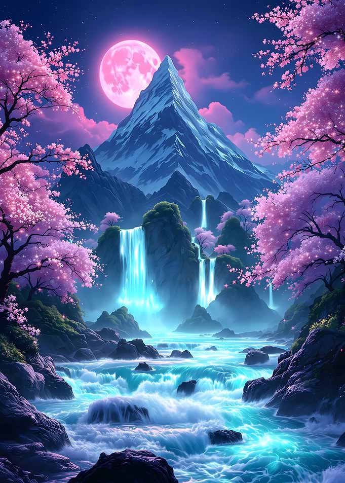 Fantasy Waterfall Landscape